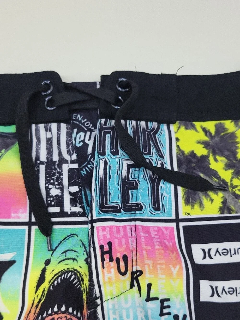 Hurley Men’s Neon Multicolor Patchwork Swim Shorts